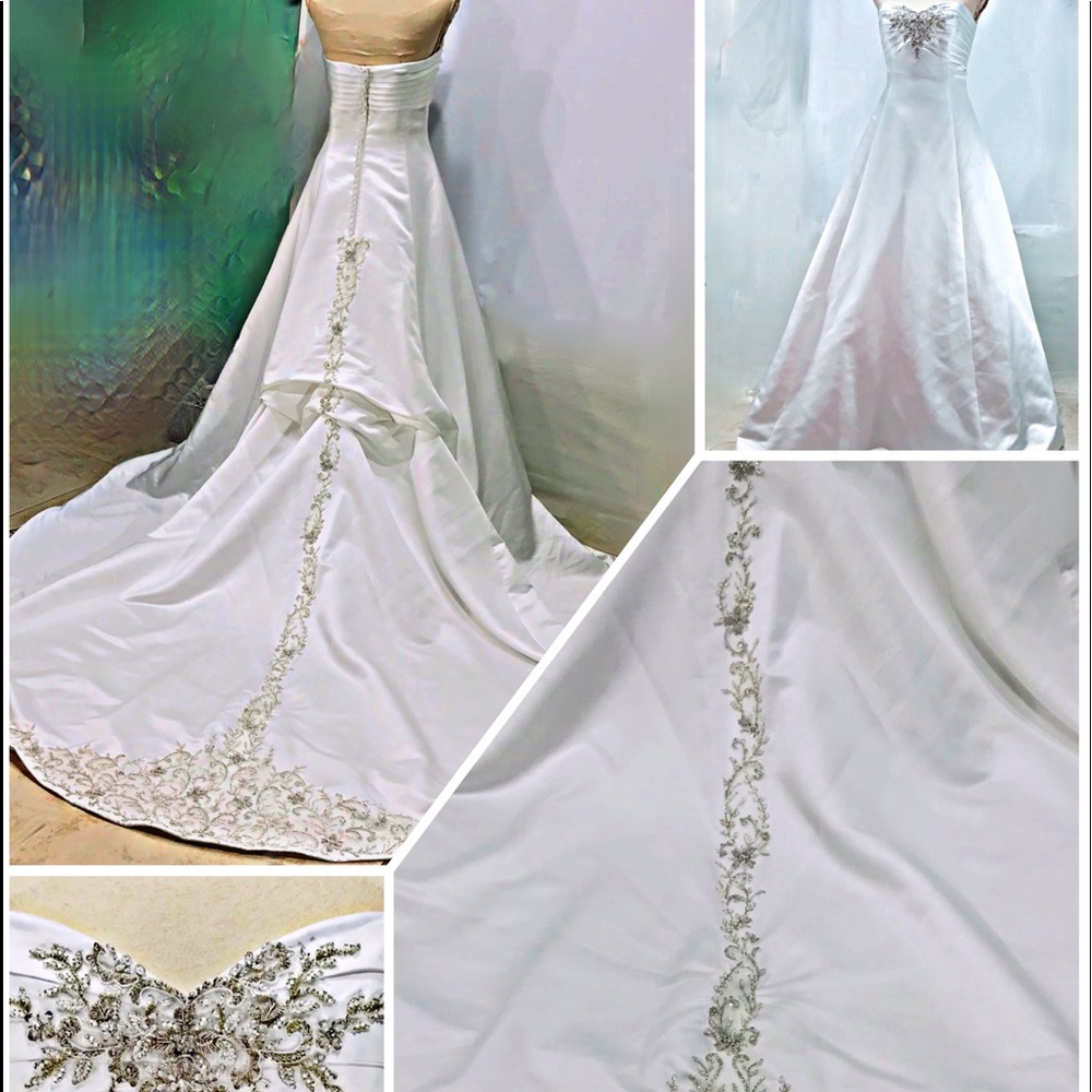 New Demetrio’s A-Line Satin Wedding Dress Size 10